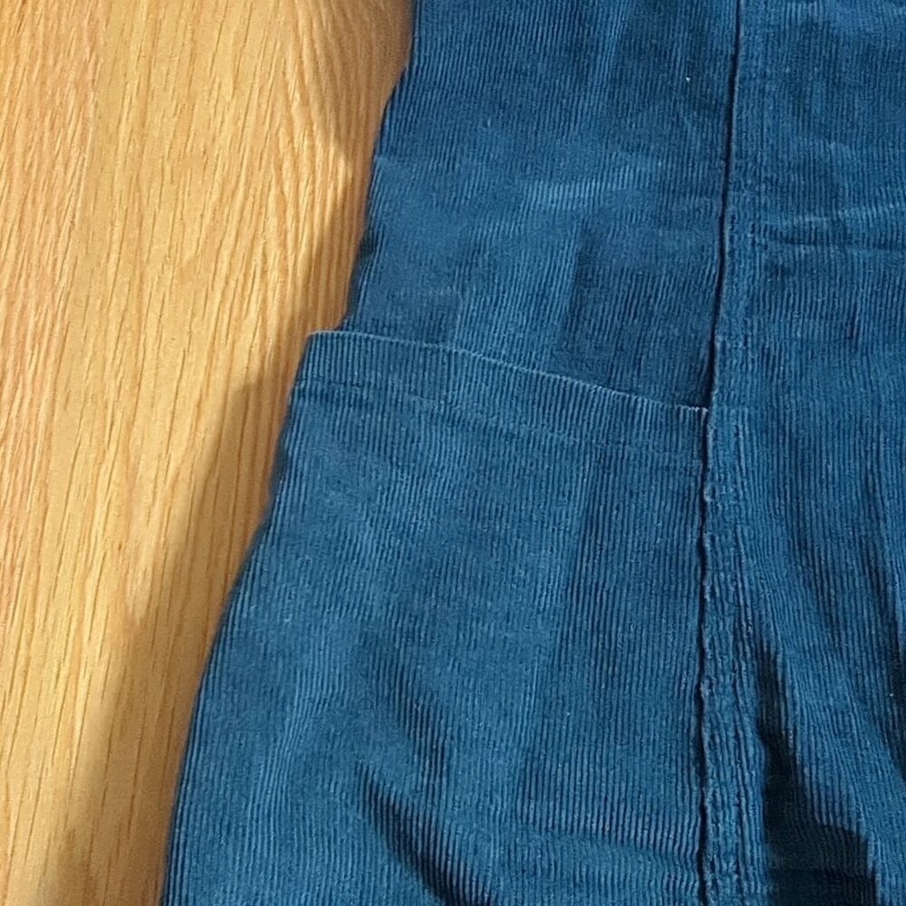 Toad&Co Scouter Cord Jumper Dress Large Navy/Teal Y2K CabinCore Cottage Prairie - Picture 4 of 8